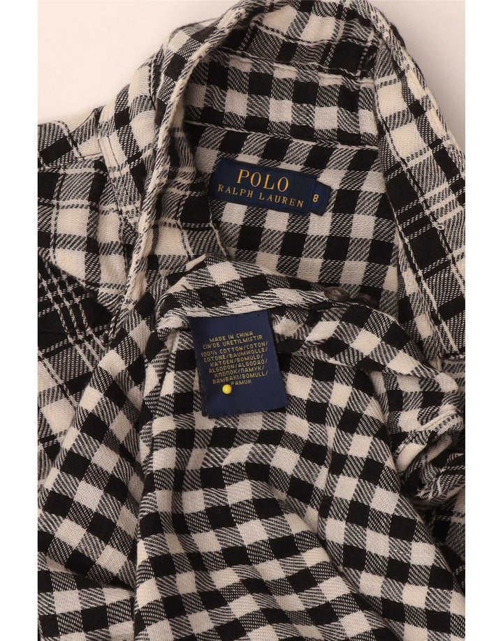 Polo Ralph Lauren Camisa para mujer US 8 Mediana Negro Cuadros Algodón