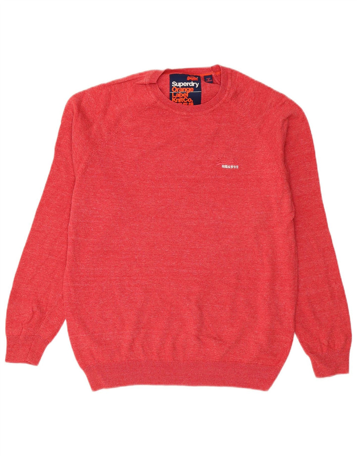 Superdry Jersey De Cuello Redondo Para Hombre Jersey De Algodón Rojo Grande