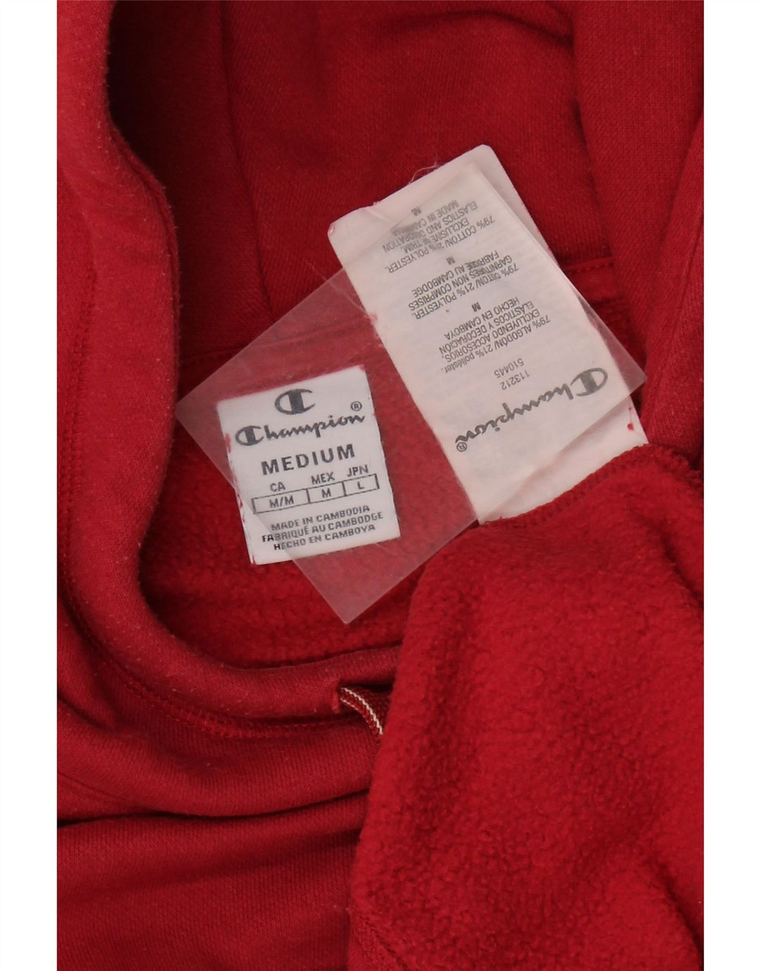 Champion Sudadera con capucha corta extragrande para mujer Reino Unido 14 Algodón rojo mediano