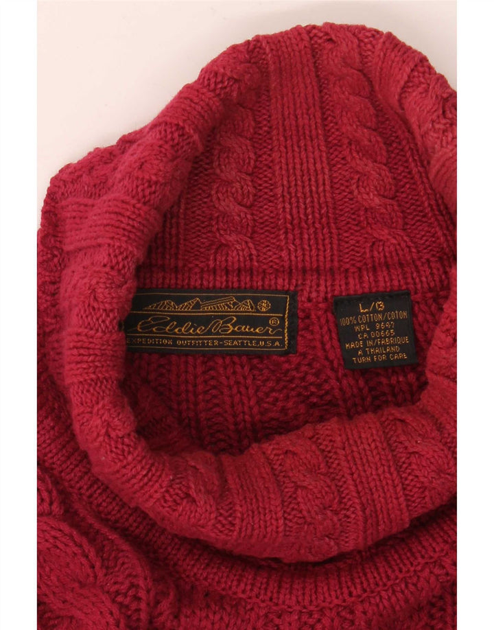 Eddie Bauer - Jersey con cuello vuelto para hombre, talla grande, algodón rojo