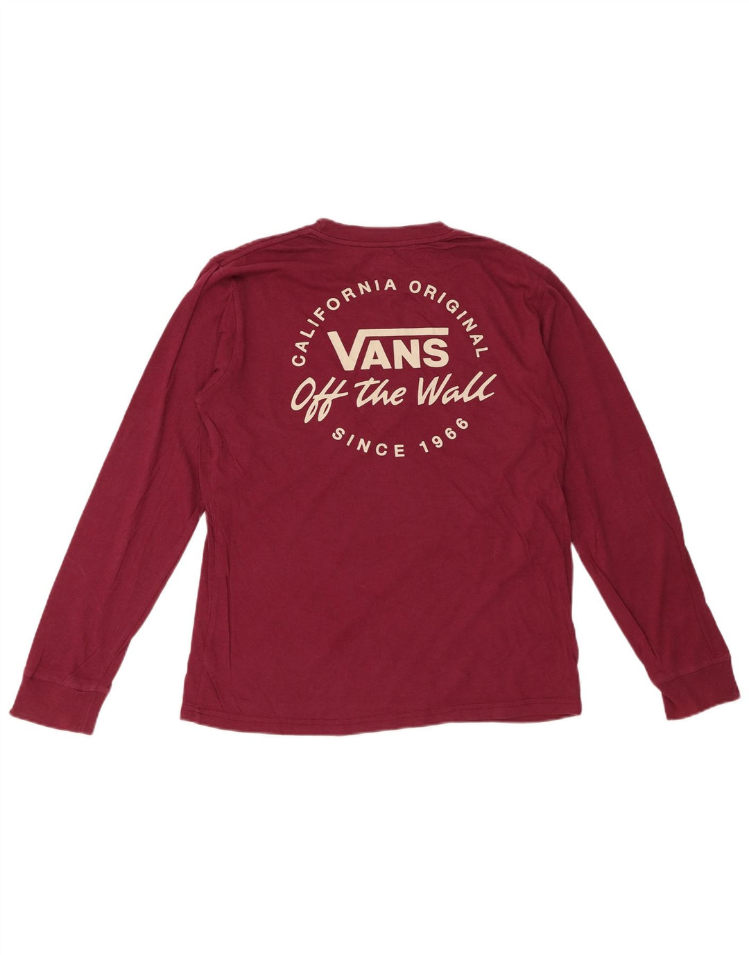 VANS Top gráfico para mujer de manga larga UK 44 Grande Algodón burdeos
