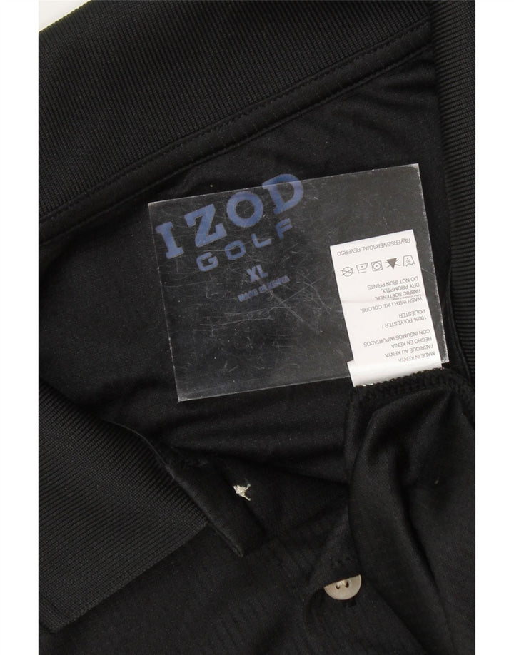 IZOD Mens Polo Shirt XL Black Polyester Vintage Izod and Second-Hand Izod from Messina Hembry 
