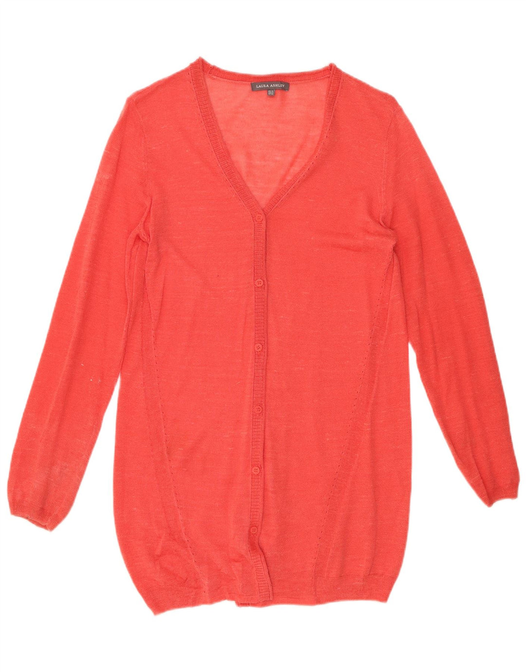 LAURA ASHLEY Suéter tipo cárdigan largo para mujer UK 12 Medium Red