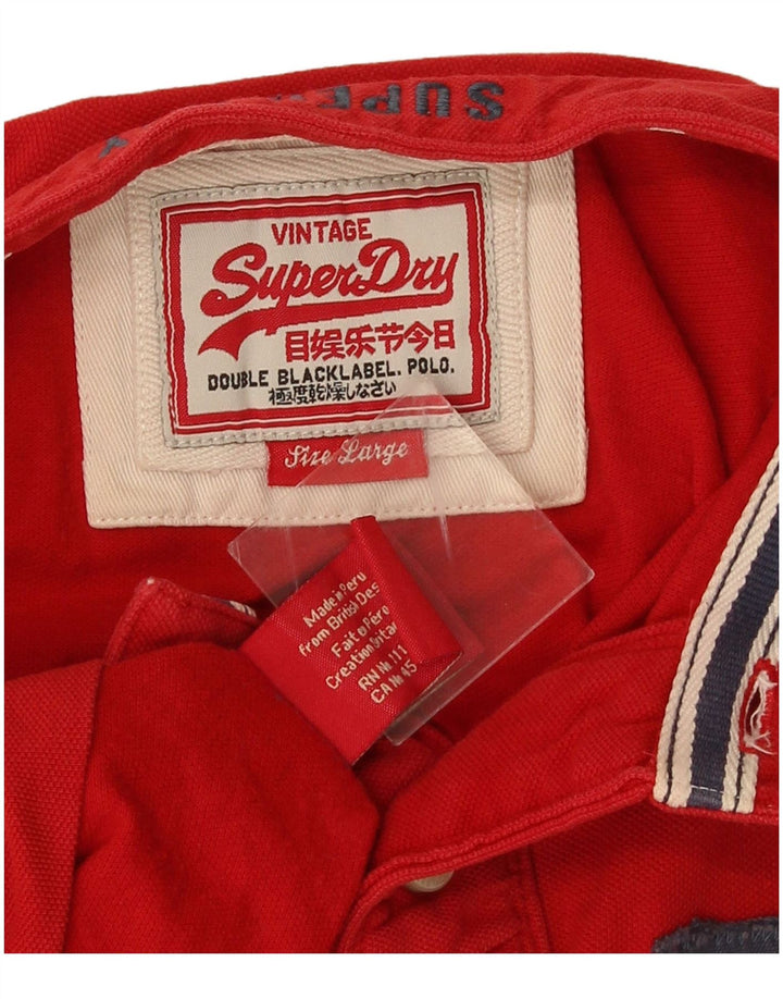 Superdry Polo Gráfico Para Hombre De Algodón Rojo Grande