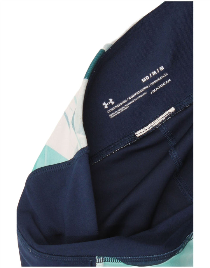 Under Armour Leggings de compresión para mujer UK 12 Medium Turquesa Geométrico