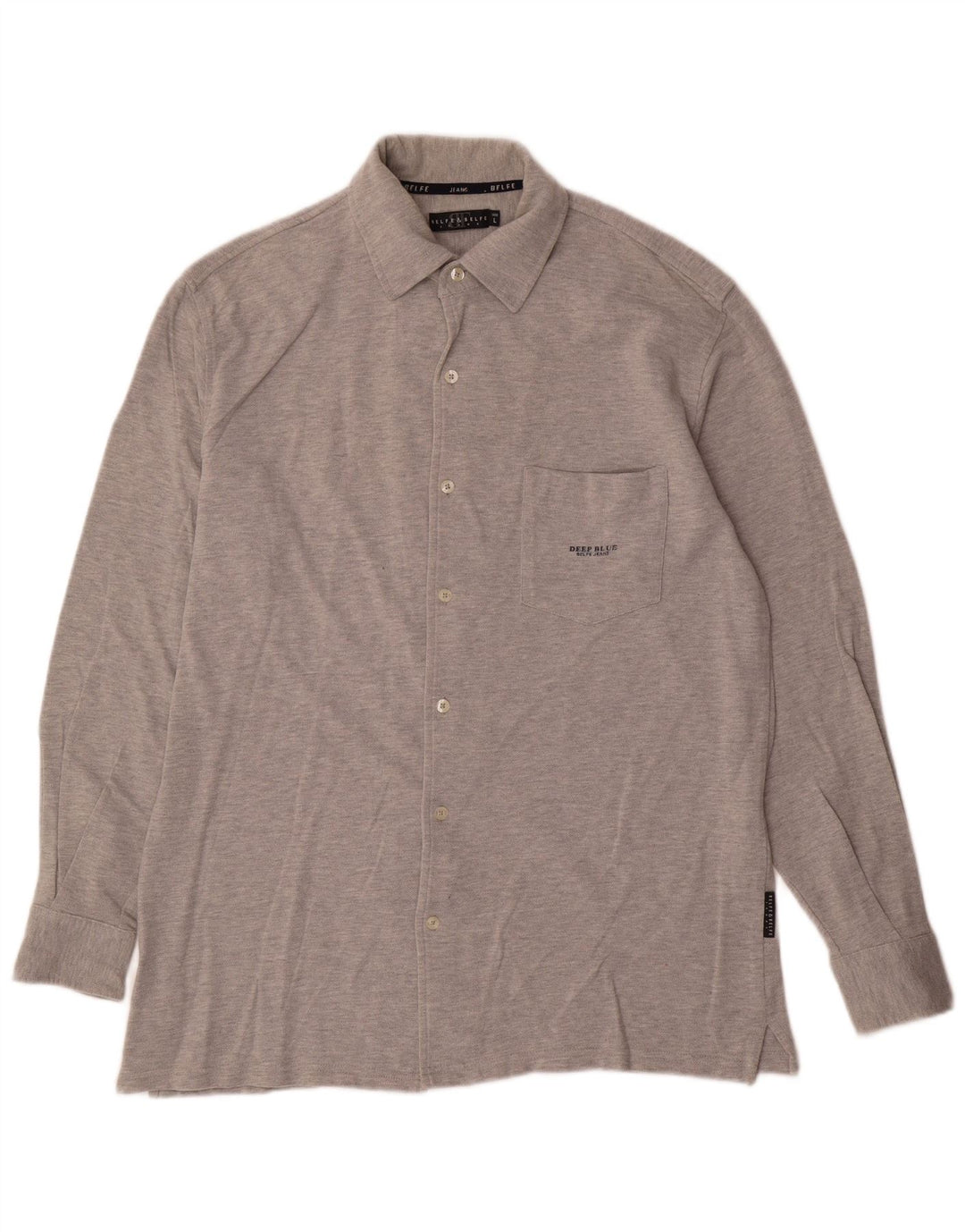 Belfe & Belfe Camisa Hombre Grande Gris Algodón
