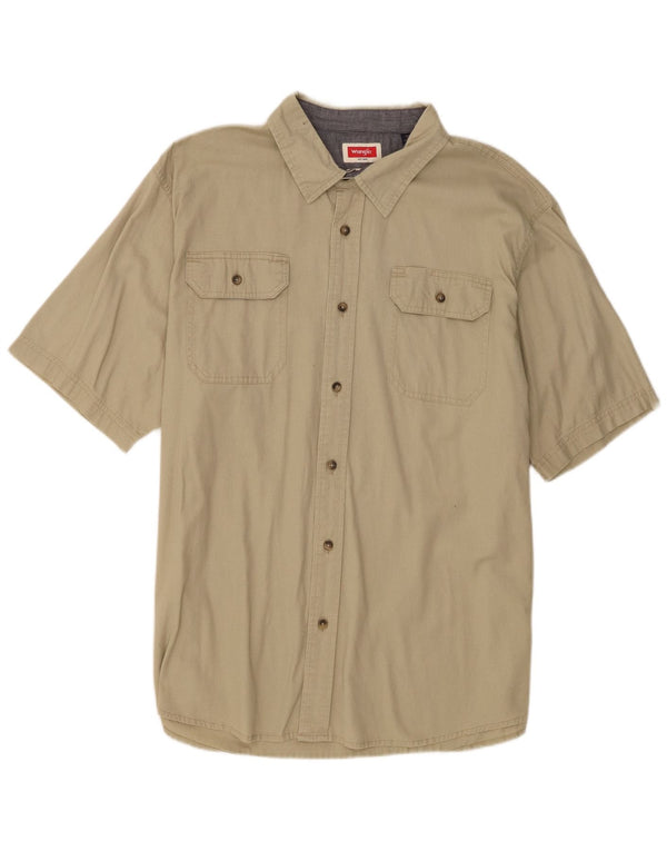 Wrangler Camisa Manga Corta Hombre XL Caqui Algodón