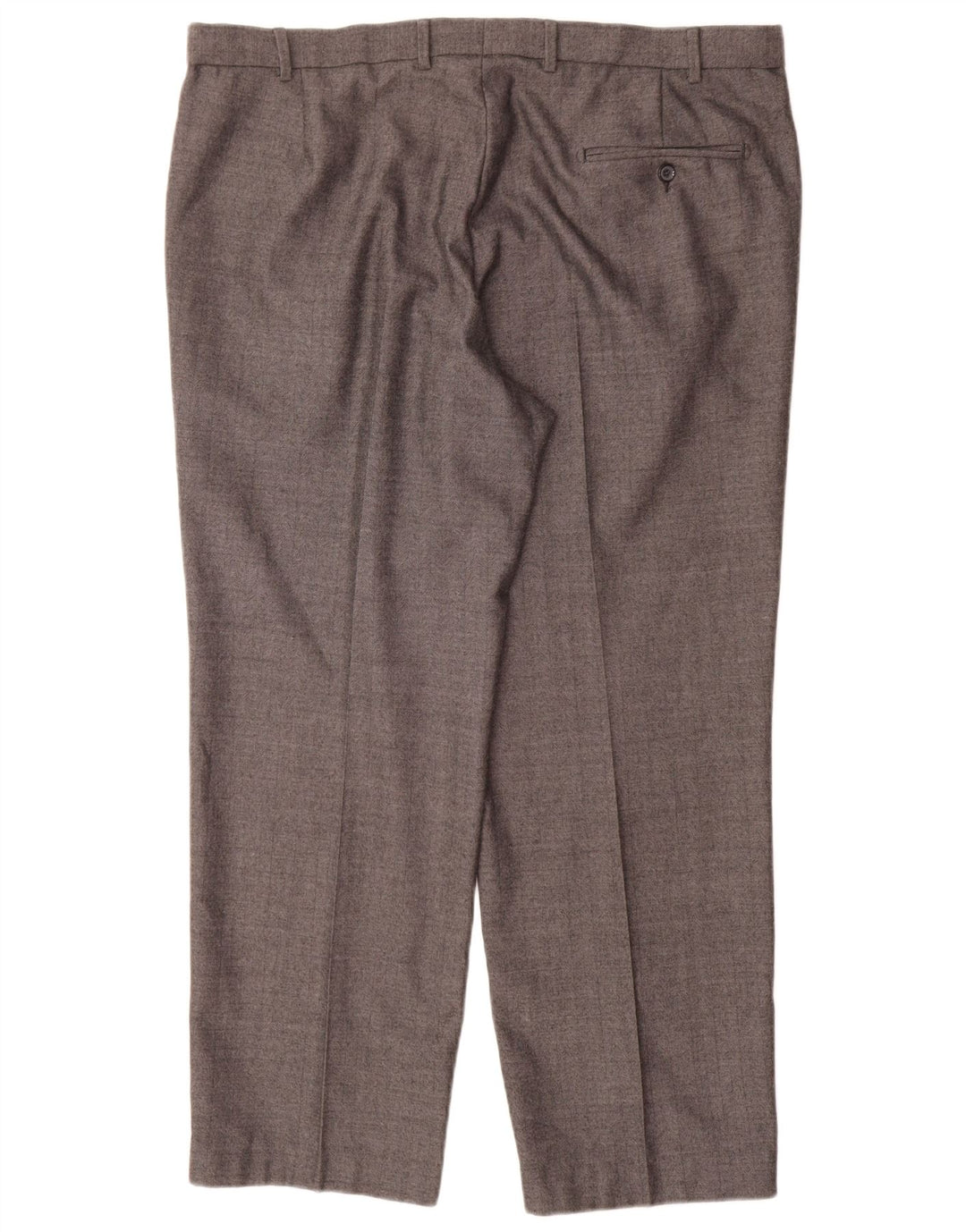 Marks & Spencer Pantalones de traje rectos de corte regular para hombre W40 L29 Lana gris