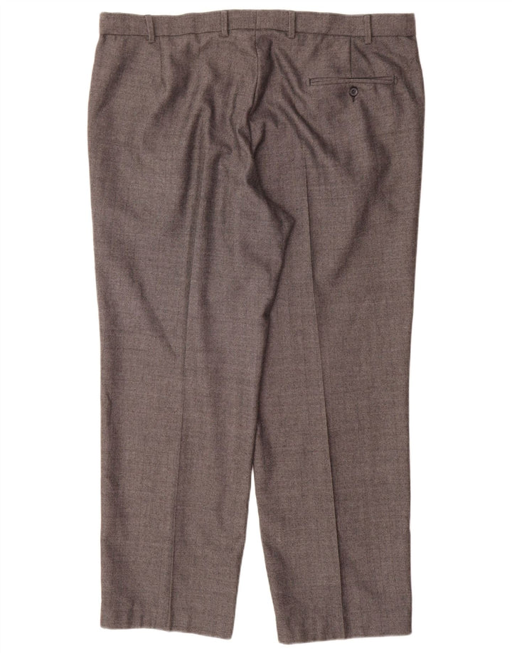 Marks & Spencer Pantalones de traje rectos de corte regular para hombre W40 L29 Lana gris