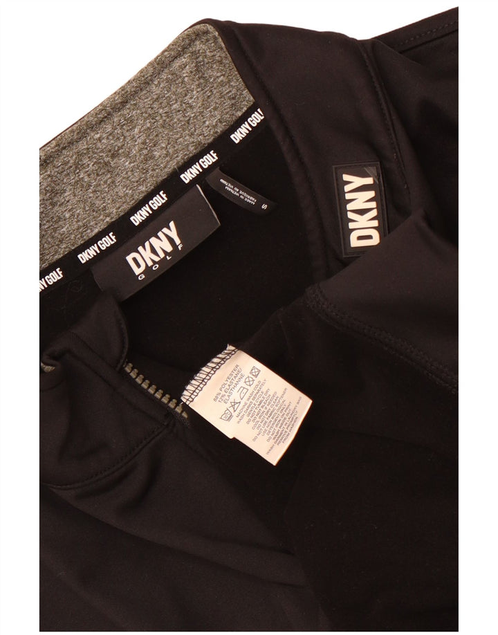 Dkny - Sudadera con cuello y cremallera para hombre, talla pequeña, poliéster negro