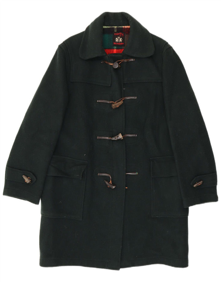 VINTAGE Mujer Duffle Coat Reino Unido 18 XL Verde