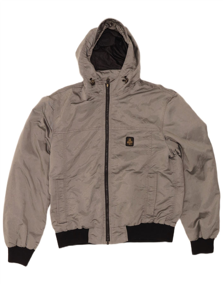REFRIGIWEAR Chaqueta bomber con capucha para hombre UK 40 Poliéster gris grande
