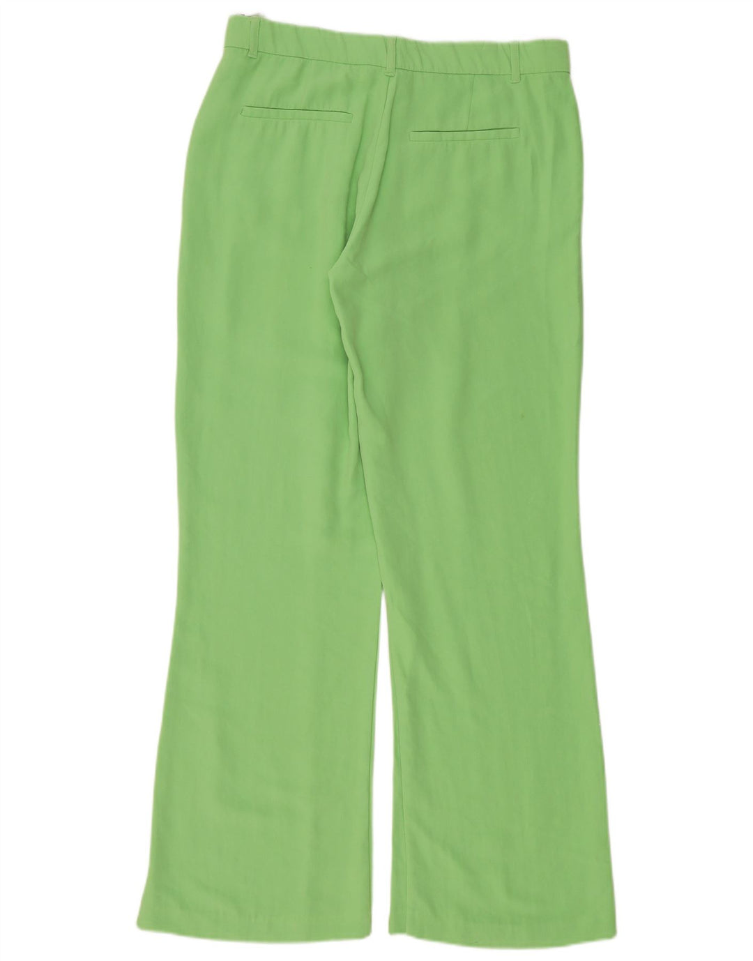 Zara Mujer Pantalón Chino Recto Grande W34 L33 Poliéster Verde