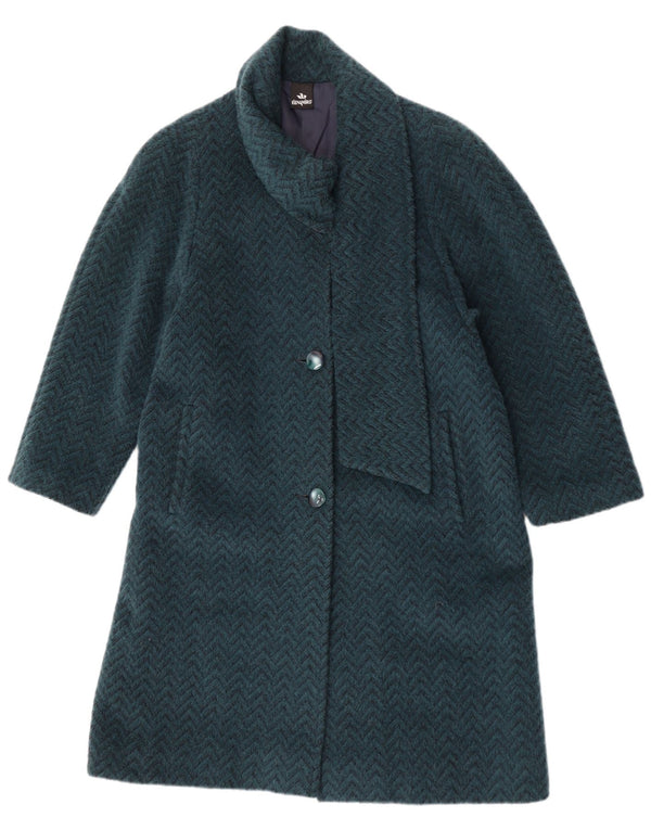 ELENA MIRO Abrigo para mujer UK 18 XL Lana azul Chevron