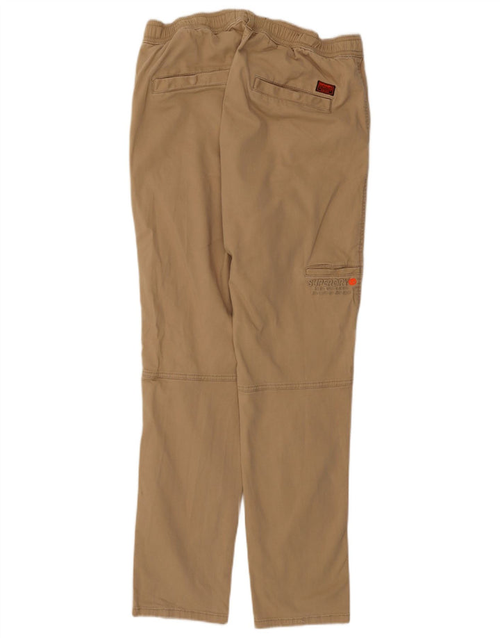 SUPERDRY Pantalón cargo recto para hombre W32 L29 Algodón beige