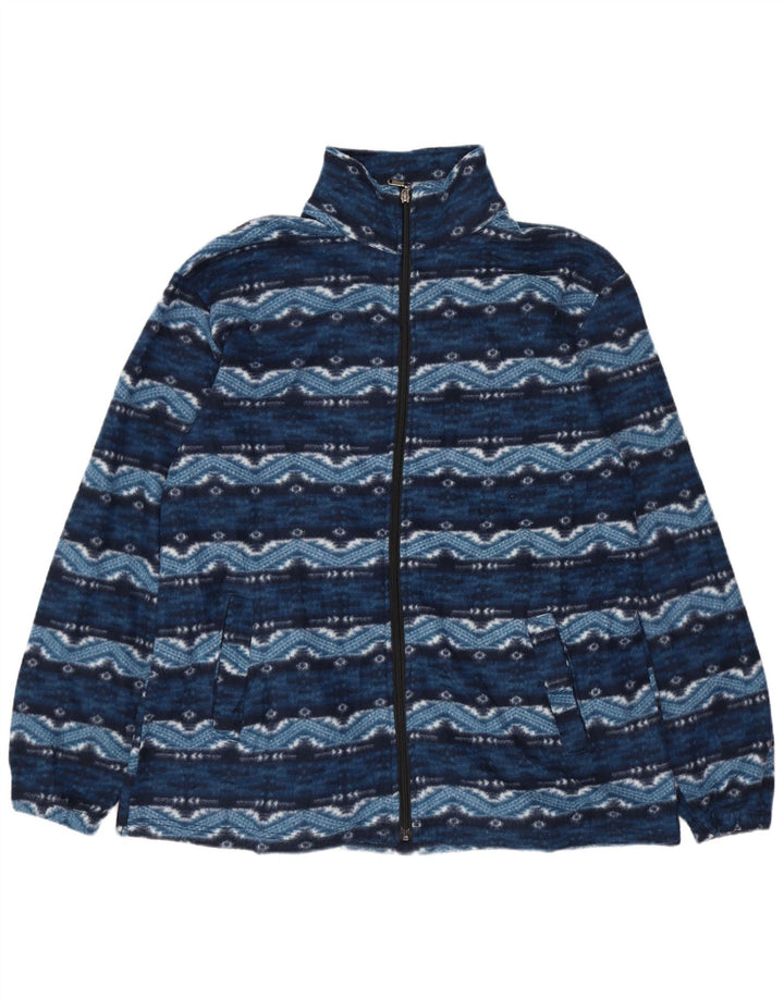 VINTAGE Chaqueta polar para hombre Reino Unido 38 Azul medio Fair Isle Algodón