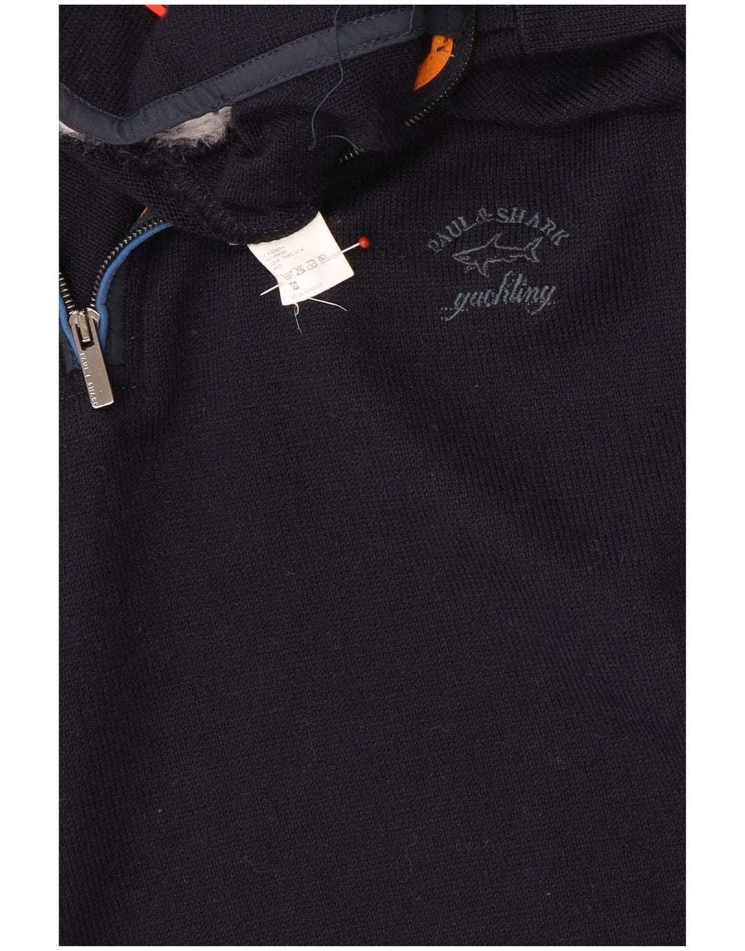 Paul & Shark Jersey con cuello y cremallera para hombre de lana azul marino mediano