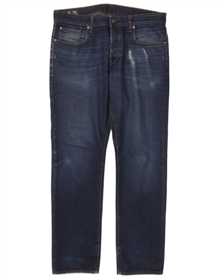 Vaqueros ajustados para hombre G-Star W38 L34 Algodón azul marino