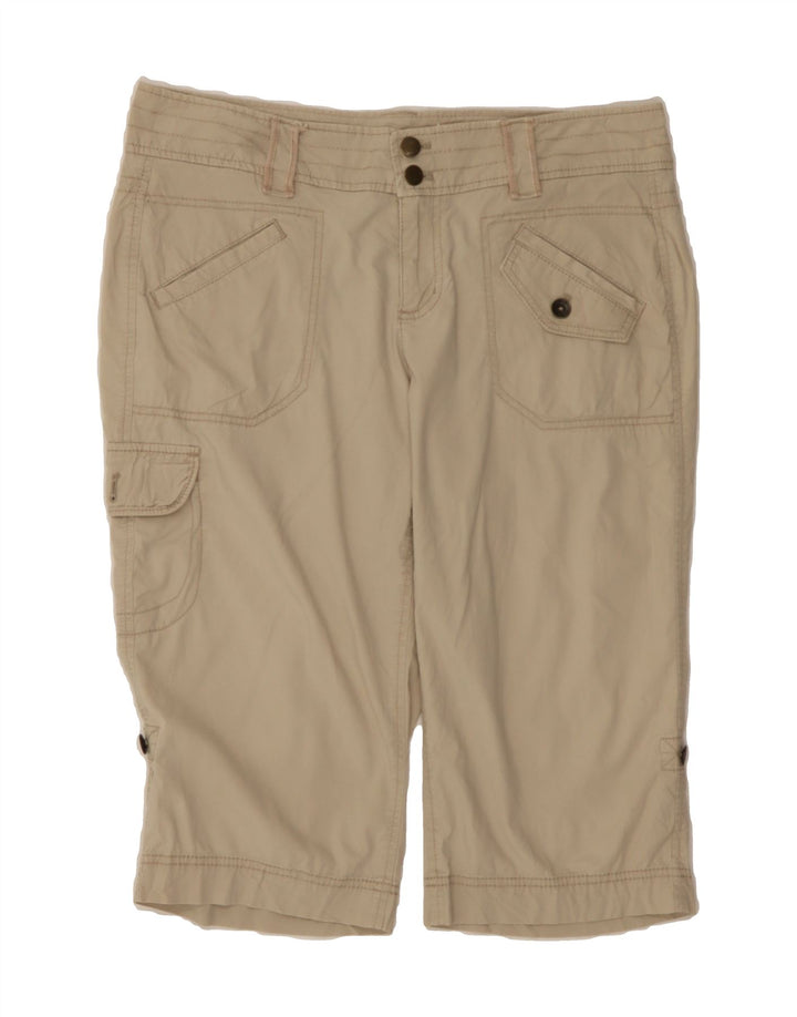 DKNY Womens Bermuda Cargo Shorts US 12 Large W34  Beige Cotton Vintage Dkny and Second-Hand Dkny from Messina Hembry 