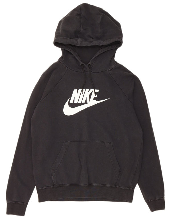 Nike Sudadera con capucha gráfica para hombre, talla pequeña, algodón negro