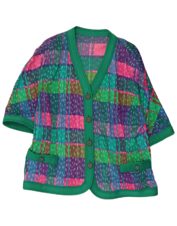 Liola Chaqueta tipo blazer de 4 botones para mujer UK 46 Large Cuadros multicolores