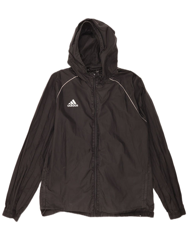Adidas Chaqueta impermeable con capucha para hombre UK 42 XL Nylon negro