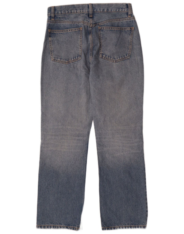 Zara Jeans Rectos De Cintura Alta Para Mujer EU 38 Small W28 L29 Azul