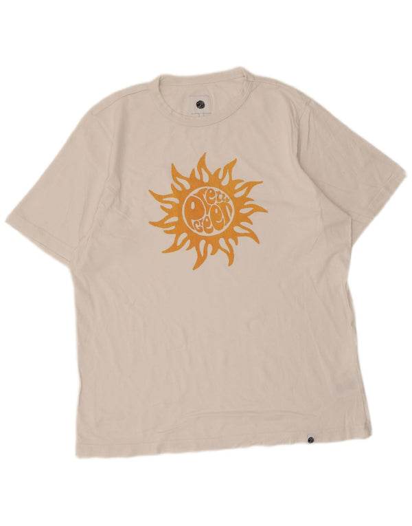 Pretty Green Camiseta gráfica para hombre Top grande de algodón blanco