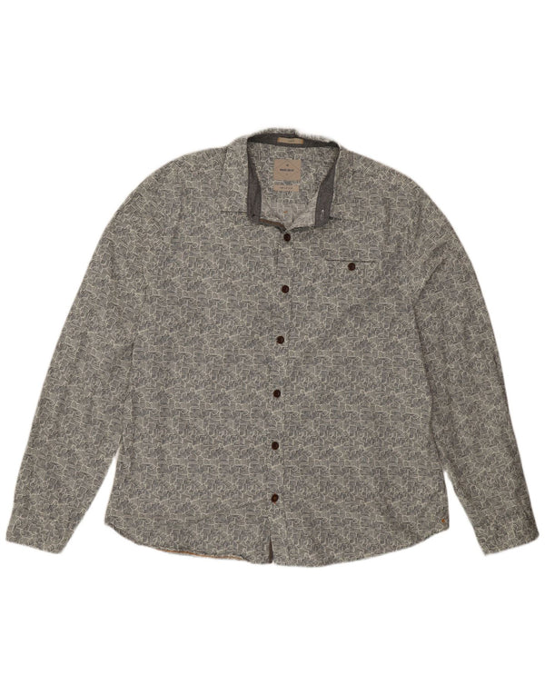 Camisa ajustada de hombre White Stuff de algodón geométrico azul 2XL