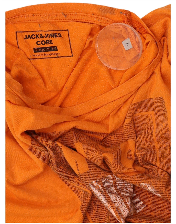 Jack & Jones Camiseta con gráfico de ajuste regular para hombre, talla grande, naranja