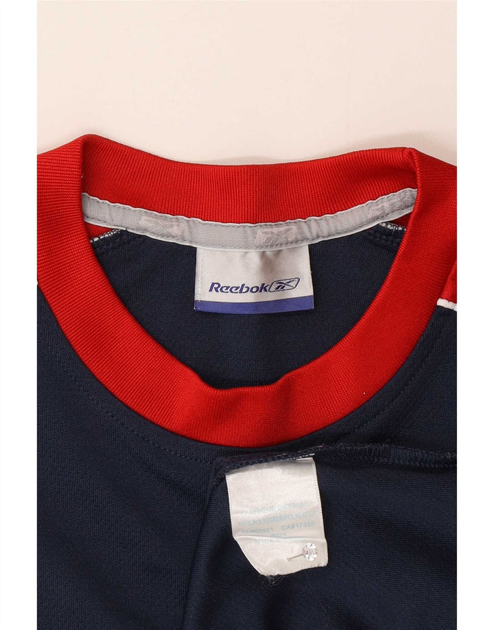 Camiseta Reebok Hombre Top Small Azul Marino Colorblock Poliéster