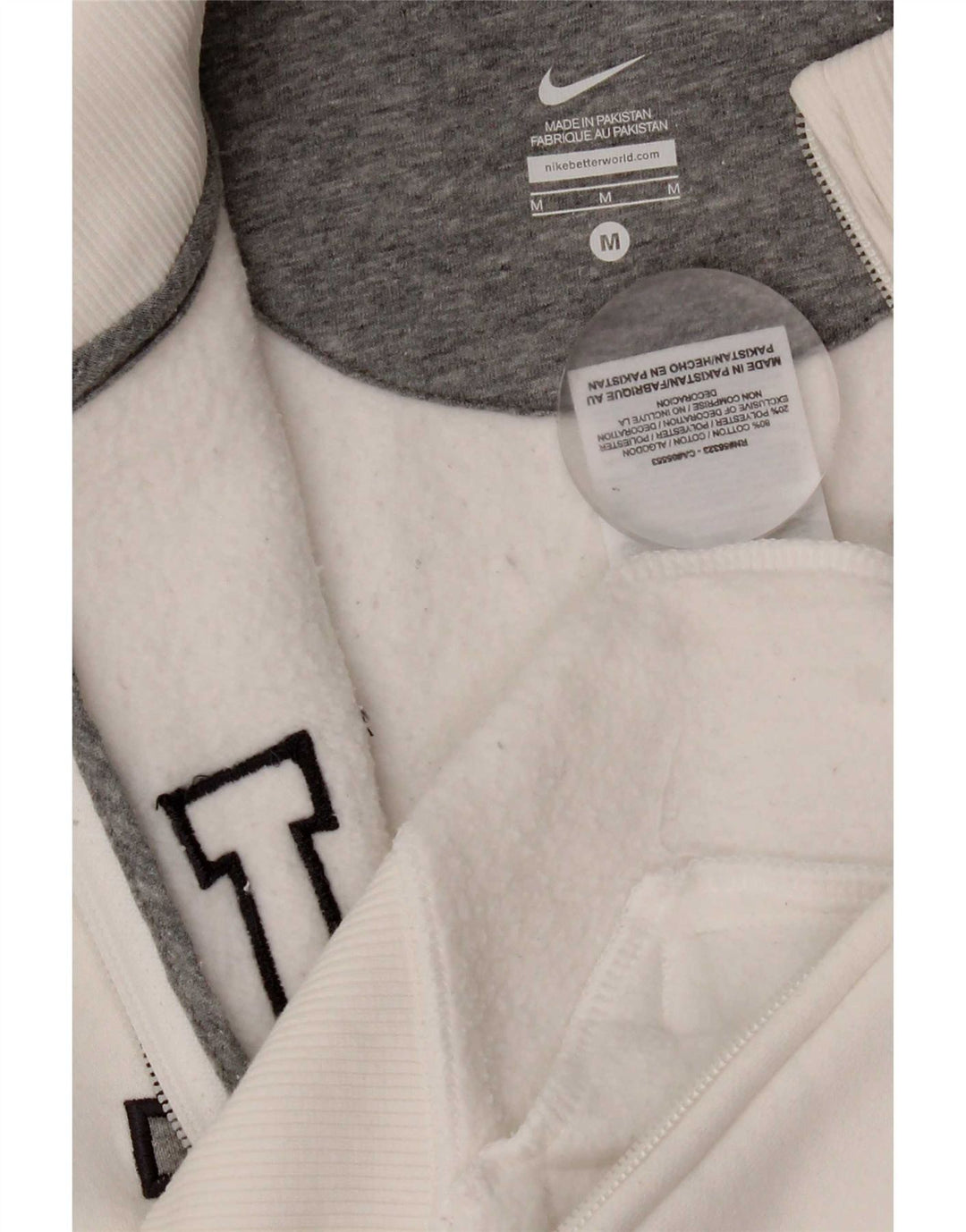 Nike - Chaqueta de chándal gráfica para mujer, talla 40, algodón blanco mediano