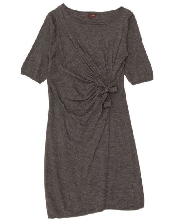 Phase Eight Vestido tipo jersey de manga corta con lazo frontal para mujer UK 40 Gris medio