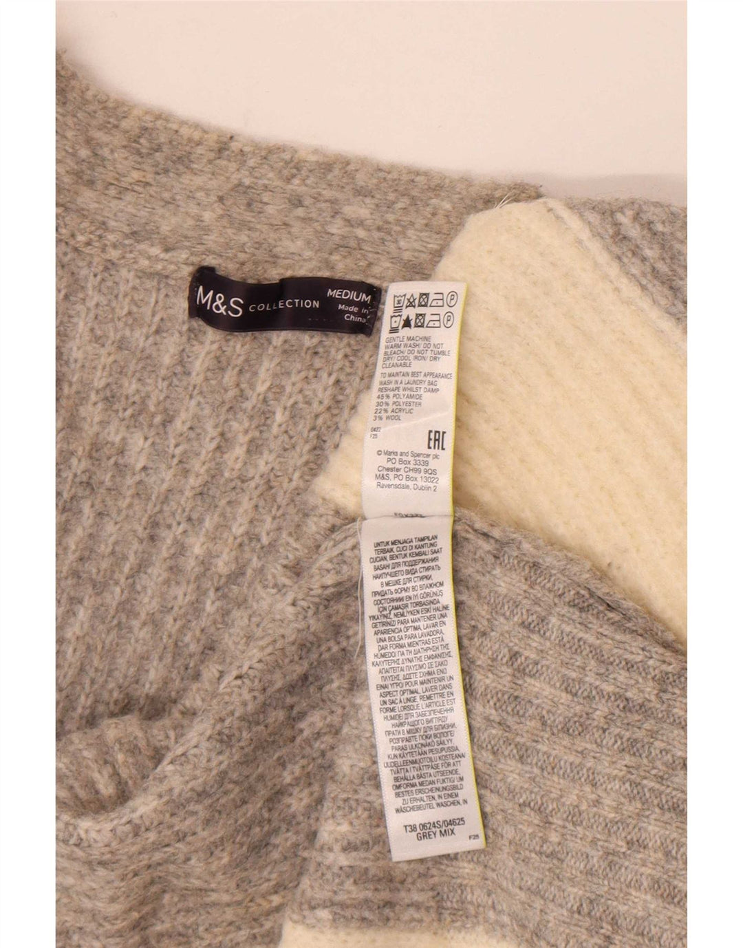 Marks & Spencer Suéter tipo cárdigan largo para mujer UK 44 Gris medio