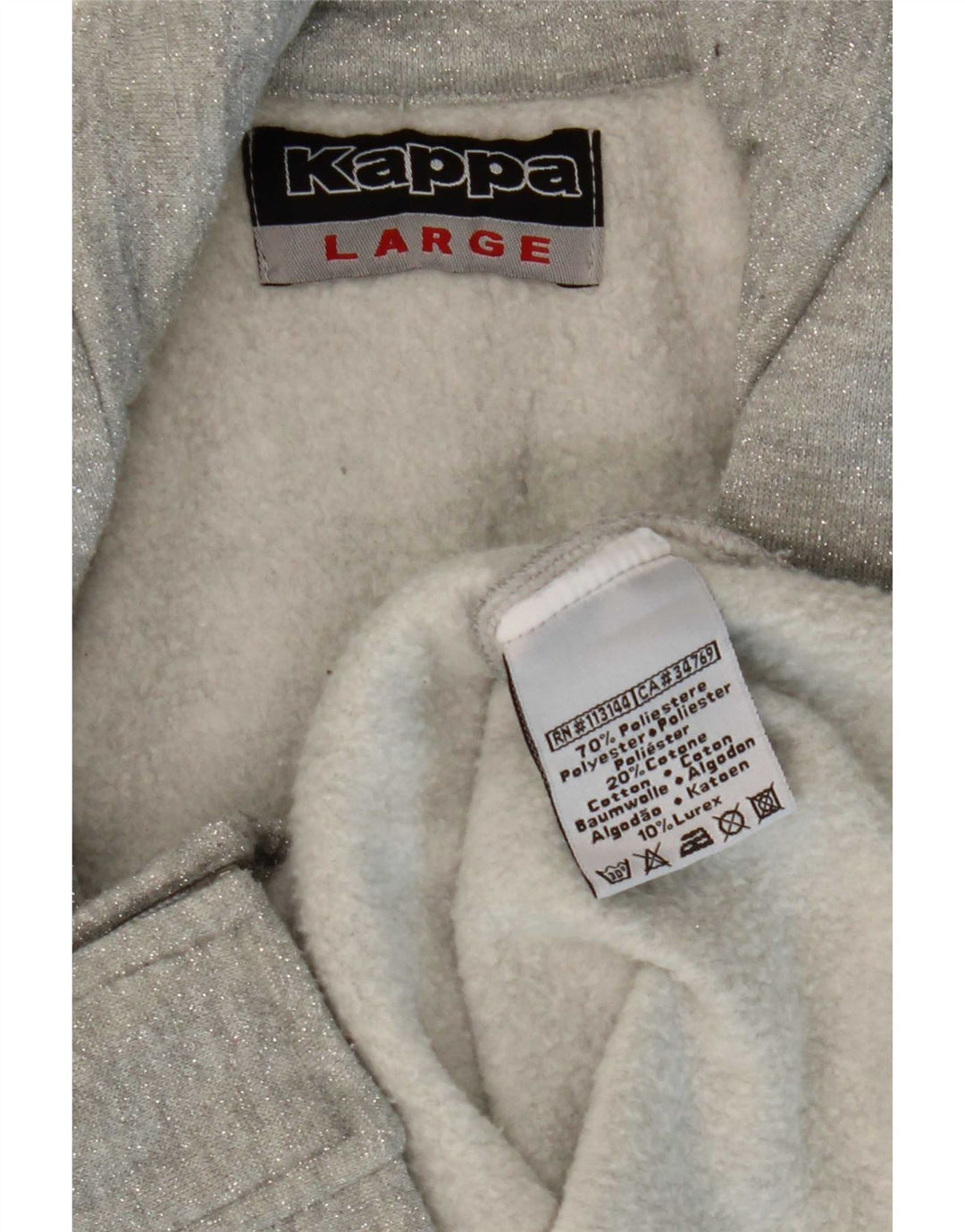Kappa - Chaqueta de chándal para mujer, talla 40, poliéster gris grande