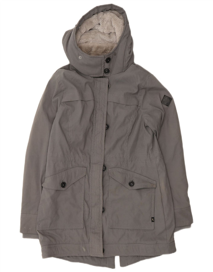Hollister Chaqueta Parka Sherpa Con Capucha Para Mujer UK 44 Poliéster Gris Medio