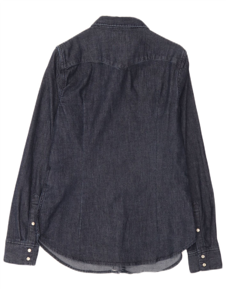 Levi's Camisa vaquera entallada para mujer UK 44 Algodón azul marino mediano
