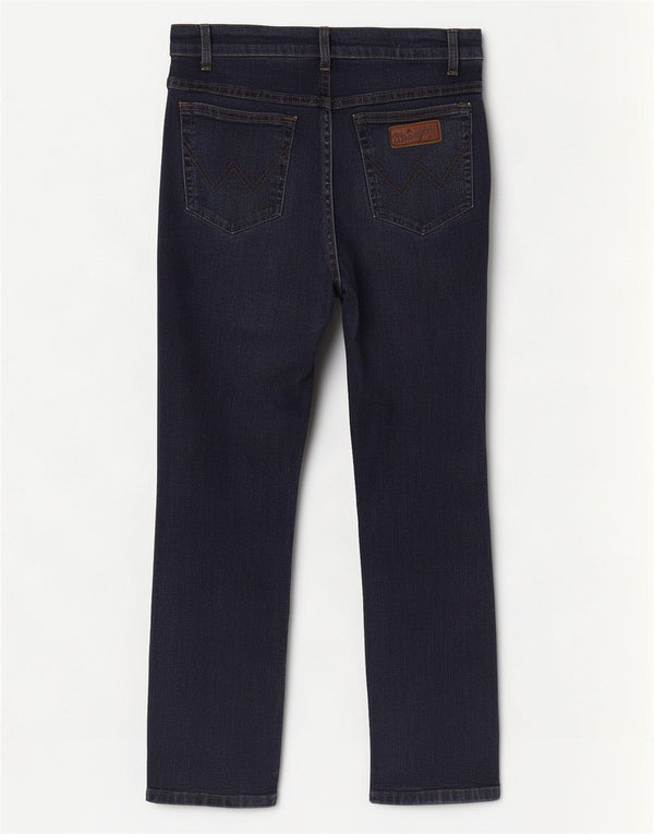 Wrangler Vaqueros rectos elásticos Texas para hombre W33 L30 Algodón azul marino
