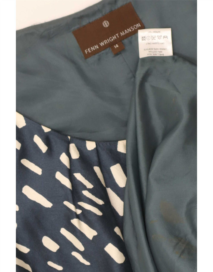 Fenn Wright Manson Vestido tubo para mujer Reino Unido 44 Seda geométrica azul medio