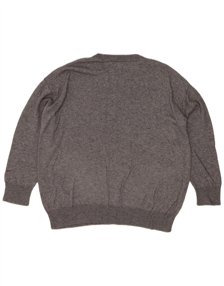 Massimo Dutti Jersey Loose Fit Cuello Redondo Hombre Small Gris Viscosa