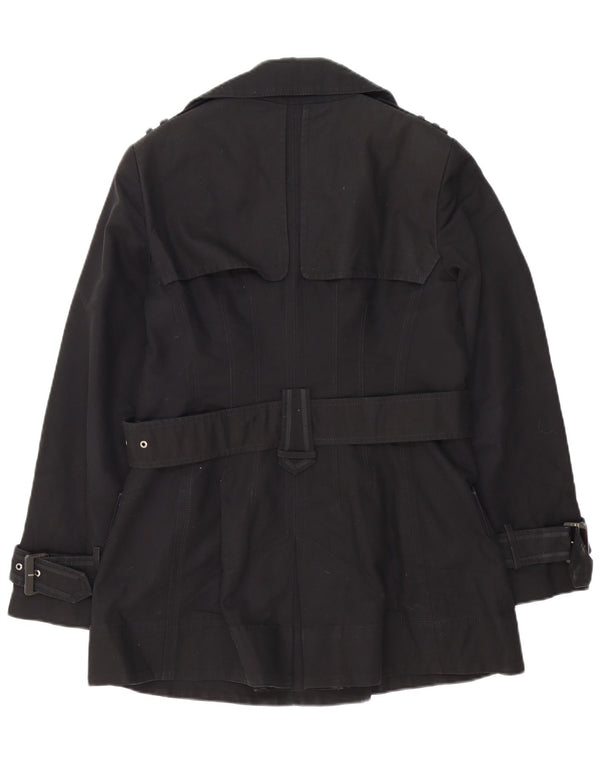 Zara Mujer Gabardina UK 44 Grande Algodón Negro