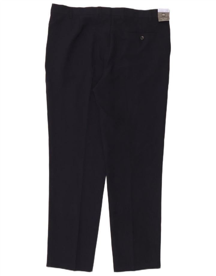 Marks & Spencer Pantalones chinos ajustados para hombre W40 L33 Poliéster azul marino