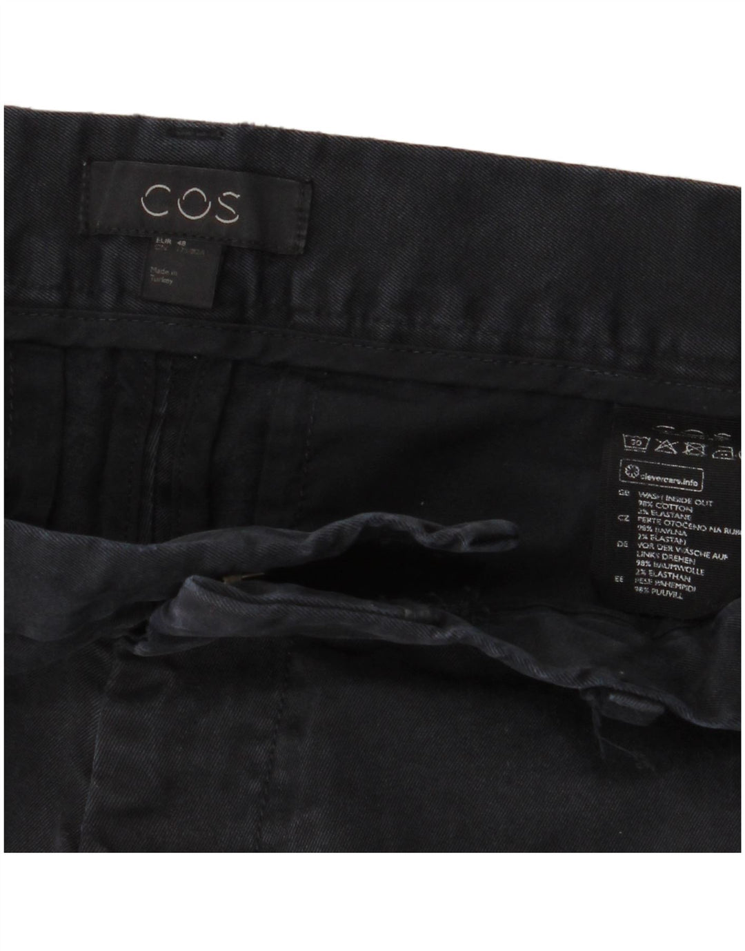 COS Pantalones chinos delgados para hombre EU 48 Medium W30 L31 Azul marino Algodón