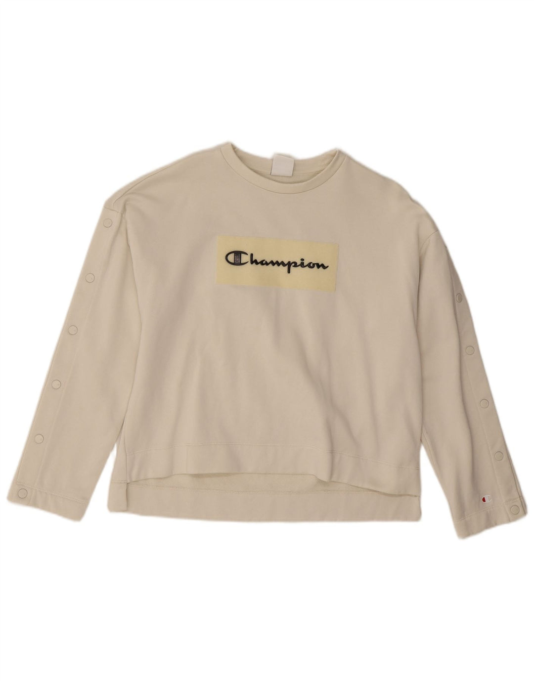 Champion Sudadera de gran tamaño con gráfico para mujer UK 10 Small White