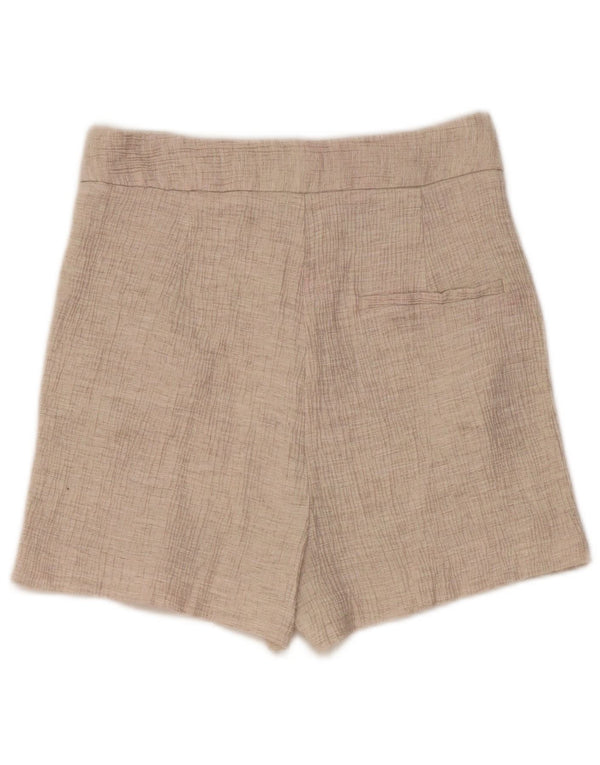 Zara Mujer Shorts Chinos De Talle Alto XS W24 Beige Viscosa