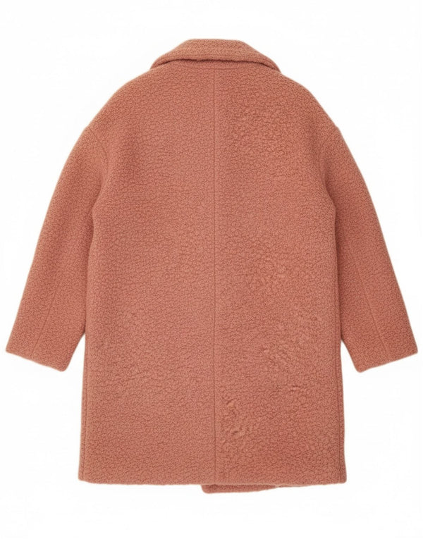 Topshop Abrigo extragrande con doble botonadura para mujer UK 10 Small Pink Wool