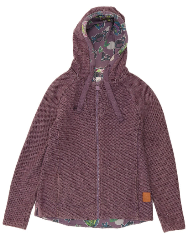 Weird Fish Sudadera con capucha y cremallera para mujer UK 10 Small Purple Cotton