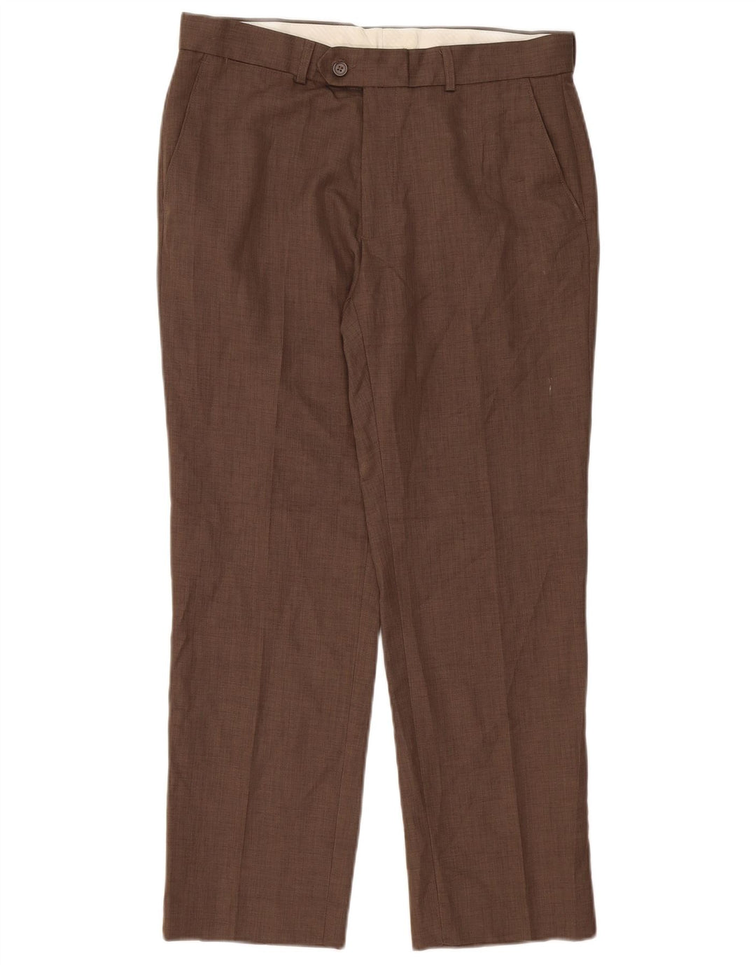 James Pringle Pantalón de traje recto para hombre W34 L29 Poliéster marrón