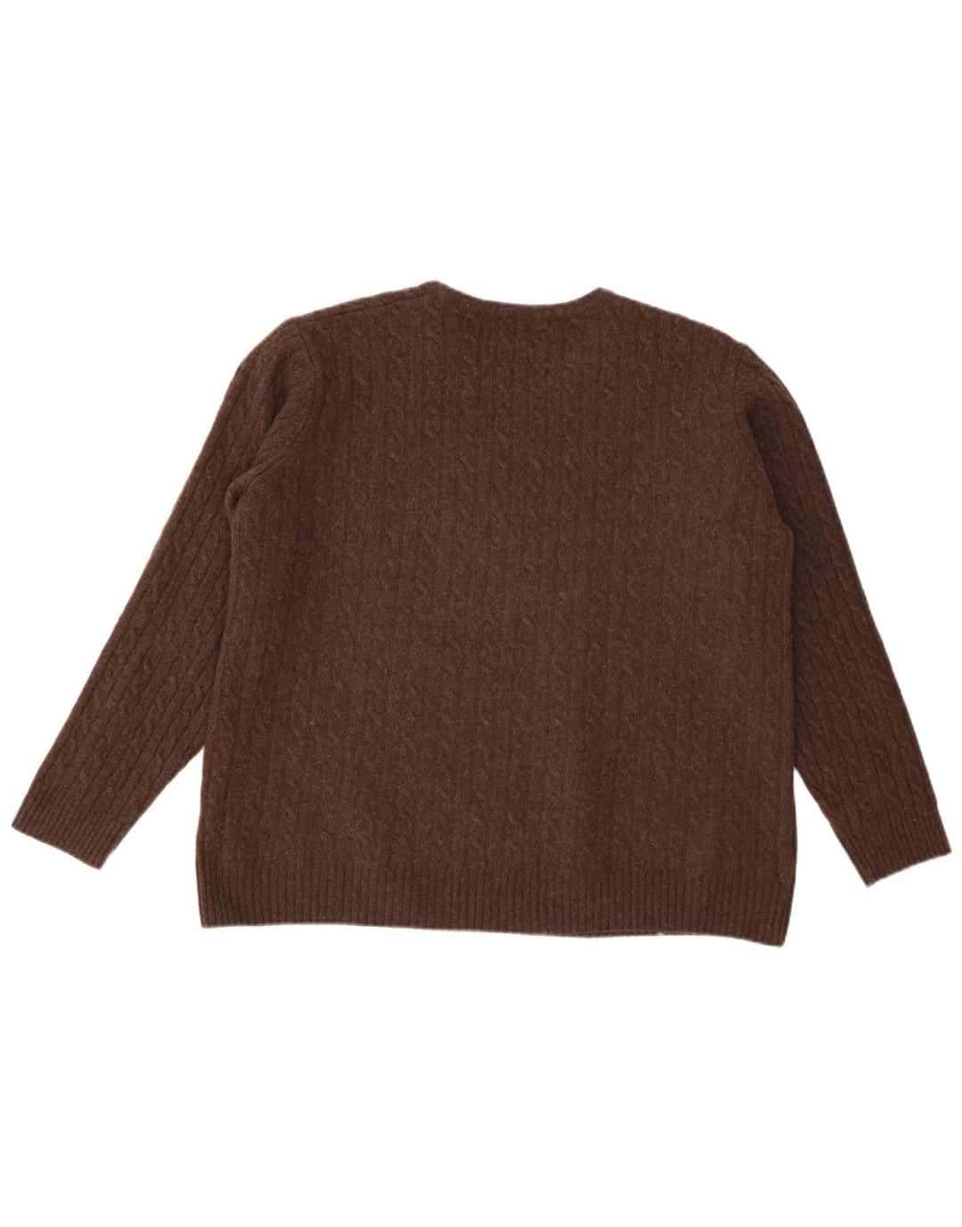 White Stuff - Jersey de cuello redondo para mujer, talla grande, lana de cordero marrón