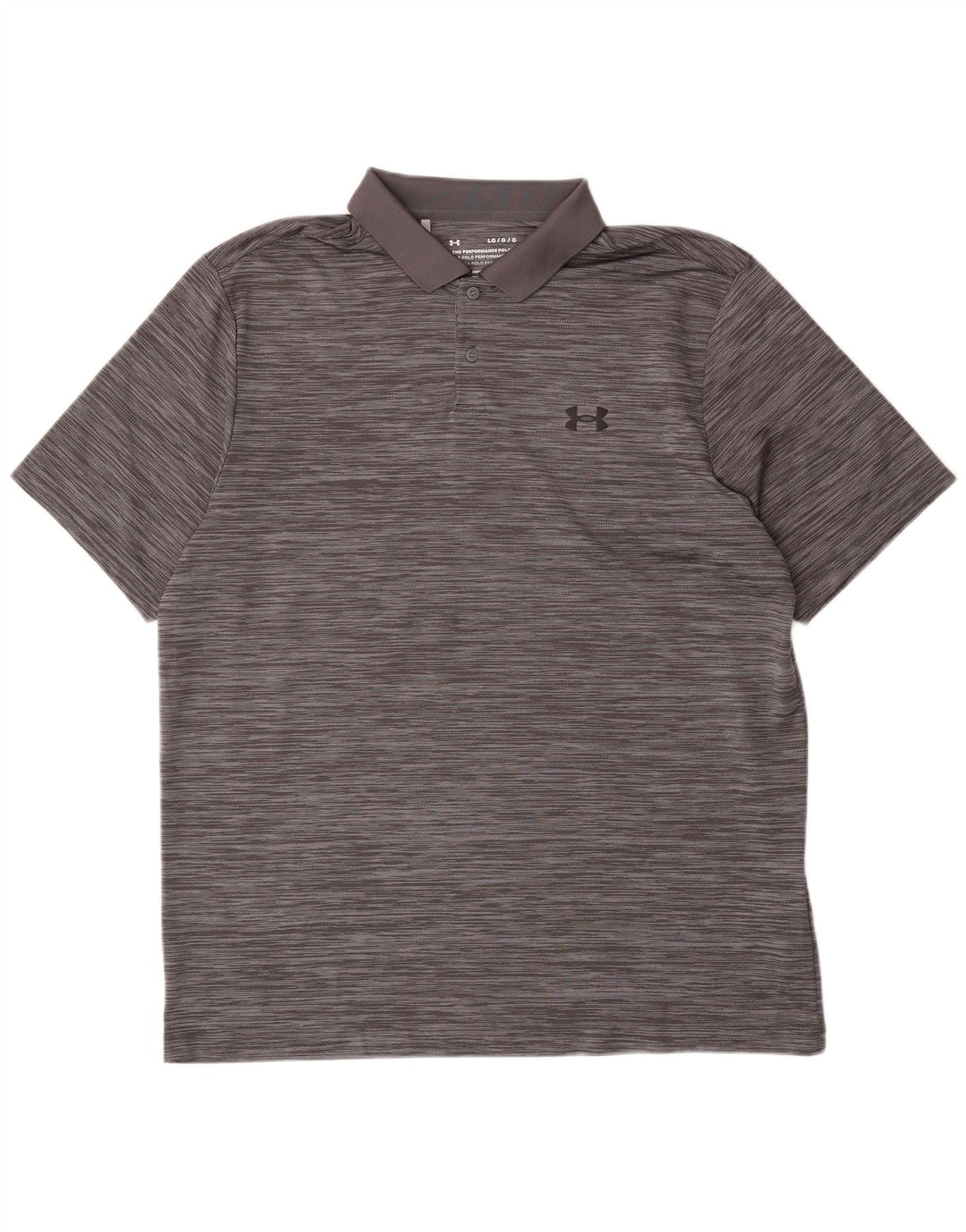 Under Armour Polo para hombre de poliéster a rayas grises grandes